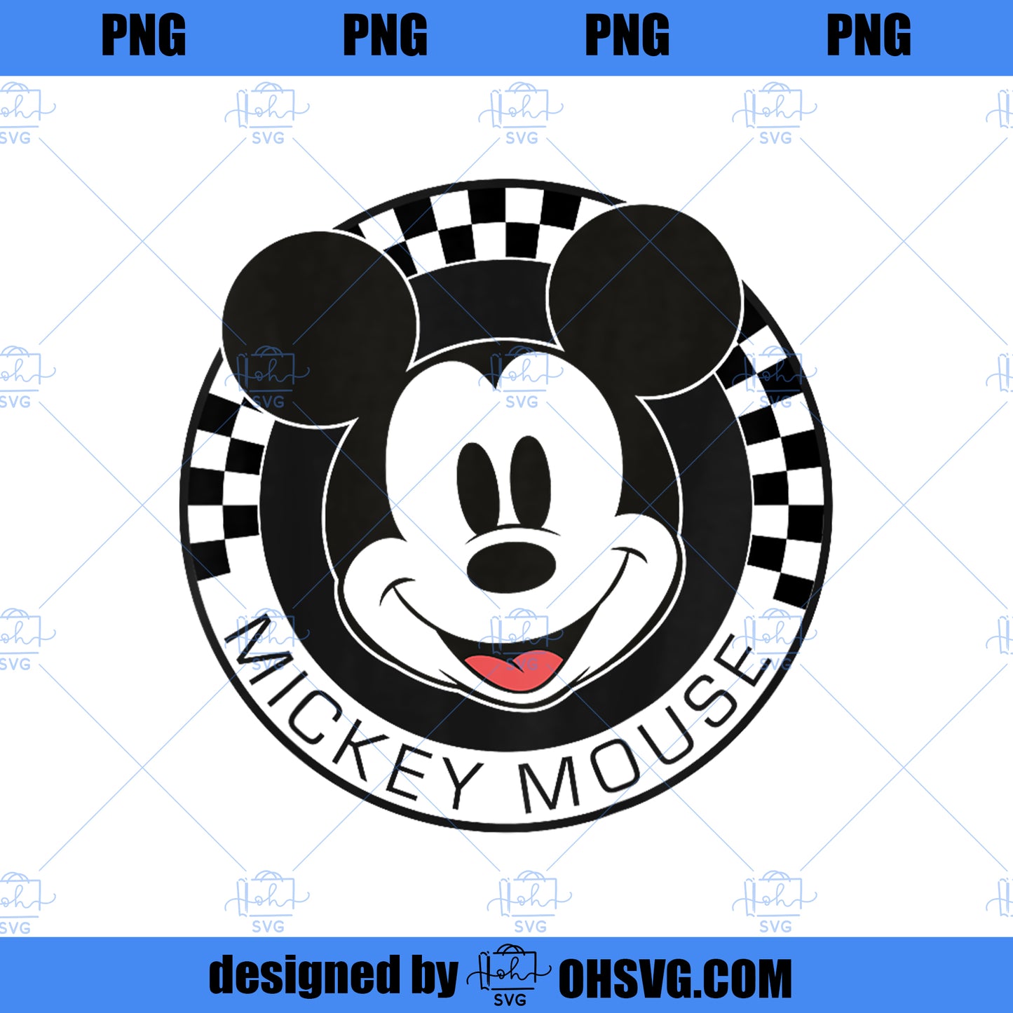 Kids Disney Mickey And Friends Classic Mickey Race Checkered Logo PNG, Disney PNG, Disney Mickey PNG