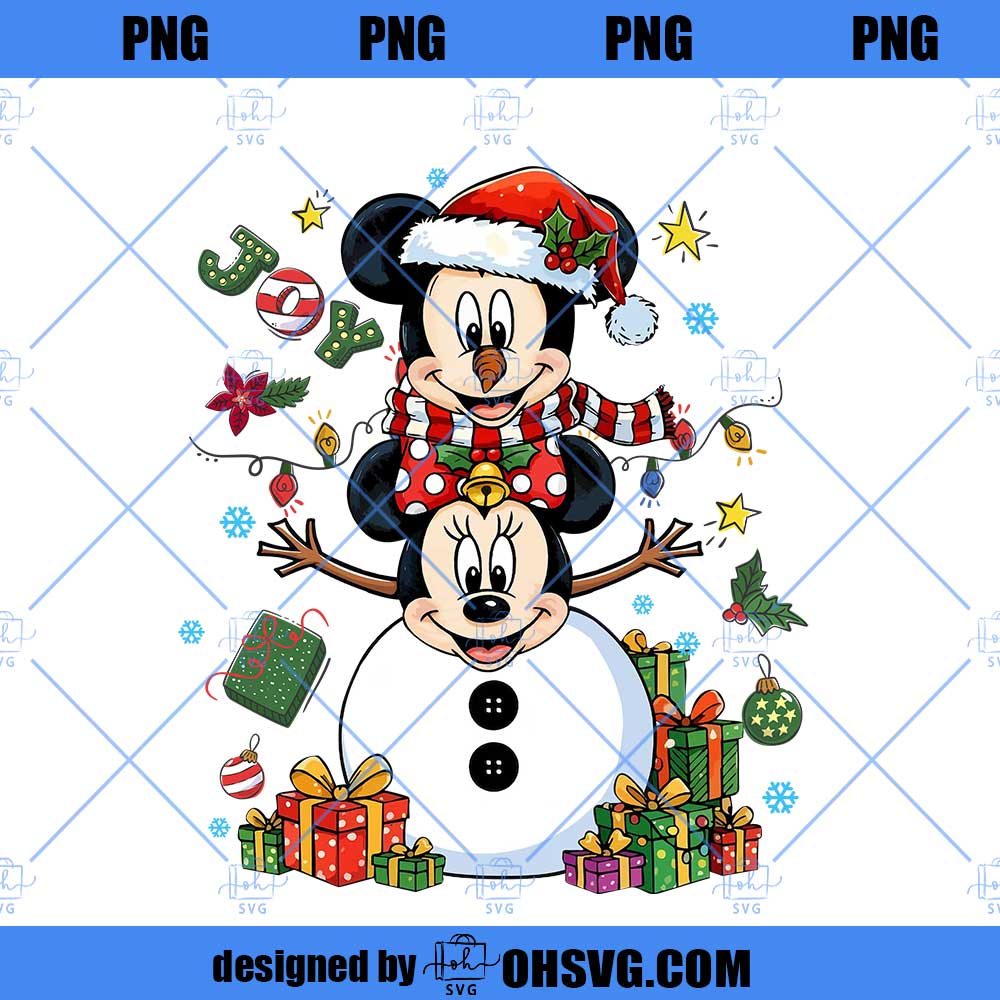 Magical Mouse Snowman PNG, Merry Christmas Png, Magical Cartoon PNG, Preppy Christmas Png, Magical Kingdom Png, Mouse Xmas Png