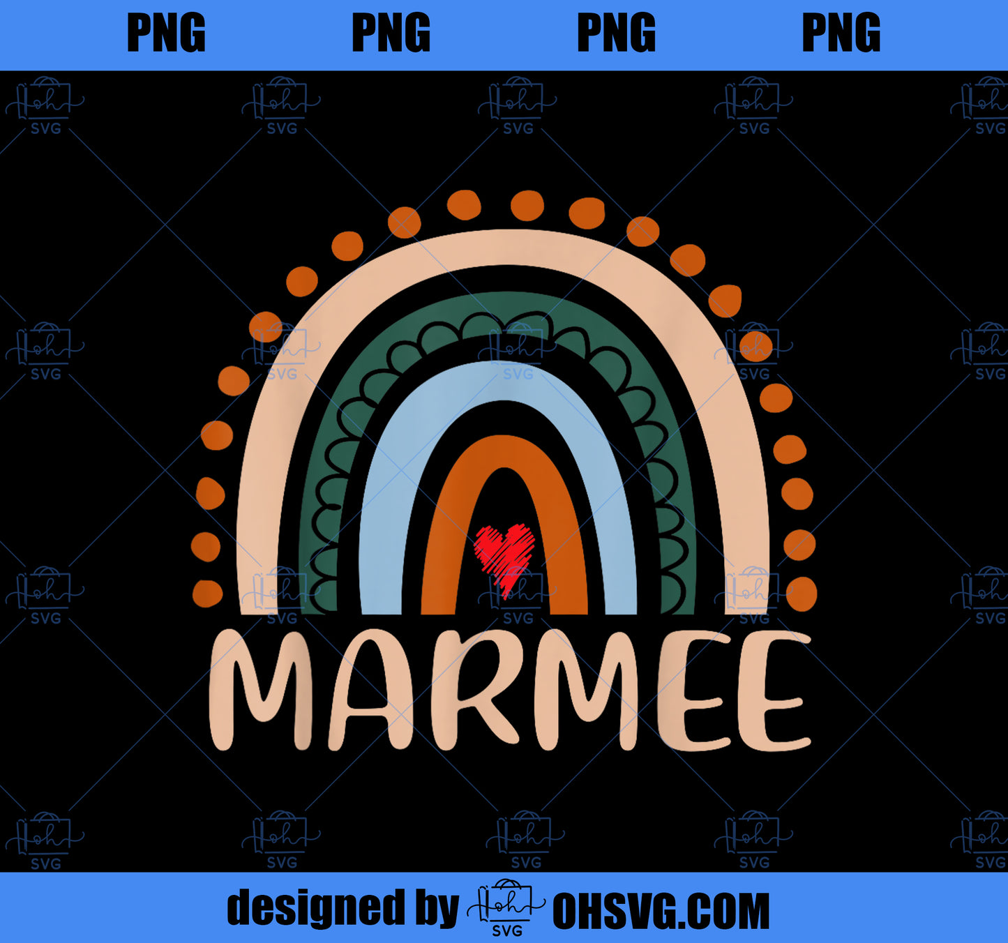 Marmee Rainbow Grandma Cute Mothers Day Funny Marmee PNG, Mom PNG, Mothers Day PNG
