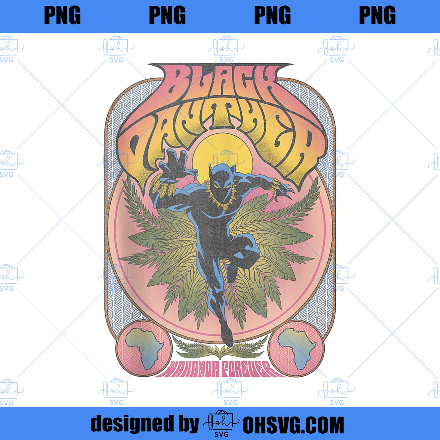 Marvel 70 s Style Black Panther Poster PNG, Marvel PNG, Black Panther PNG