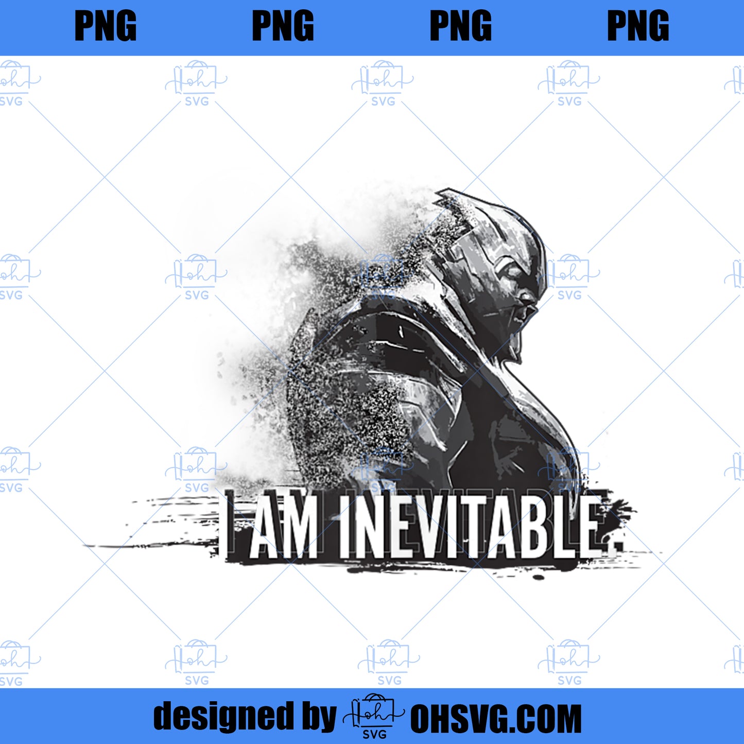 Marvel Avengers Endgame Thanos I Am Inevitable Portrait PNG, Marvel PNG, Marvel Avengers PNG