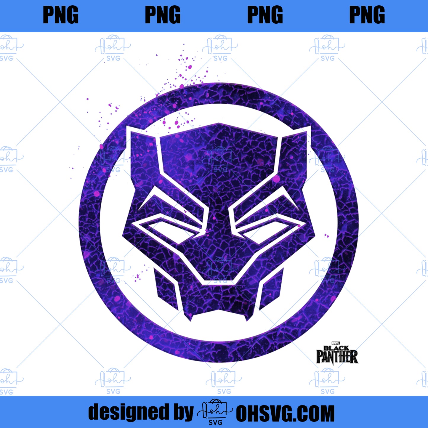 Marvel Black Panther Avengers Splatter Icon PNG, Marvel PNG, Black Panther PNG
