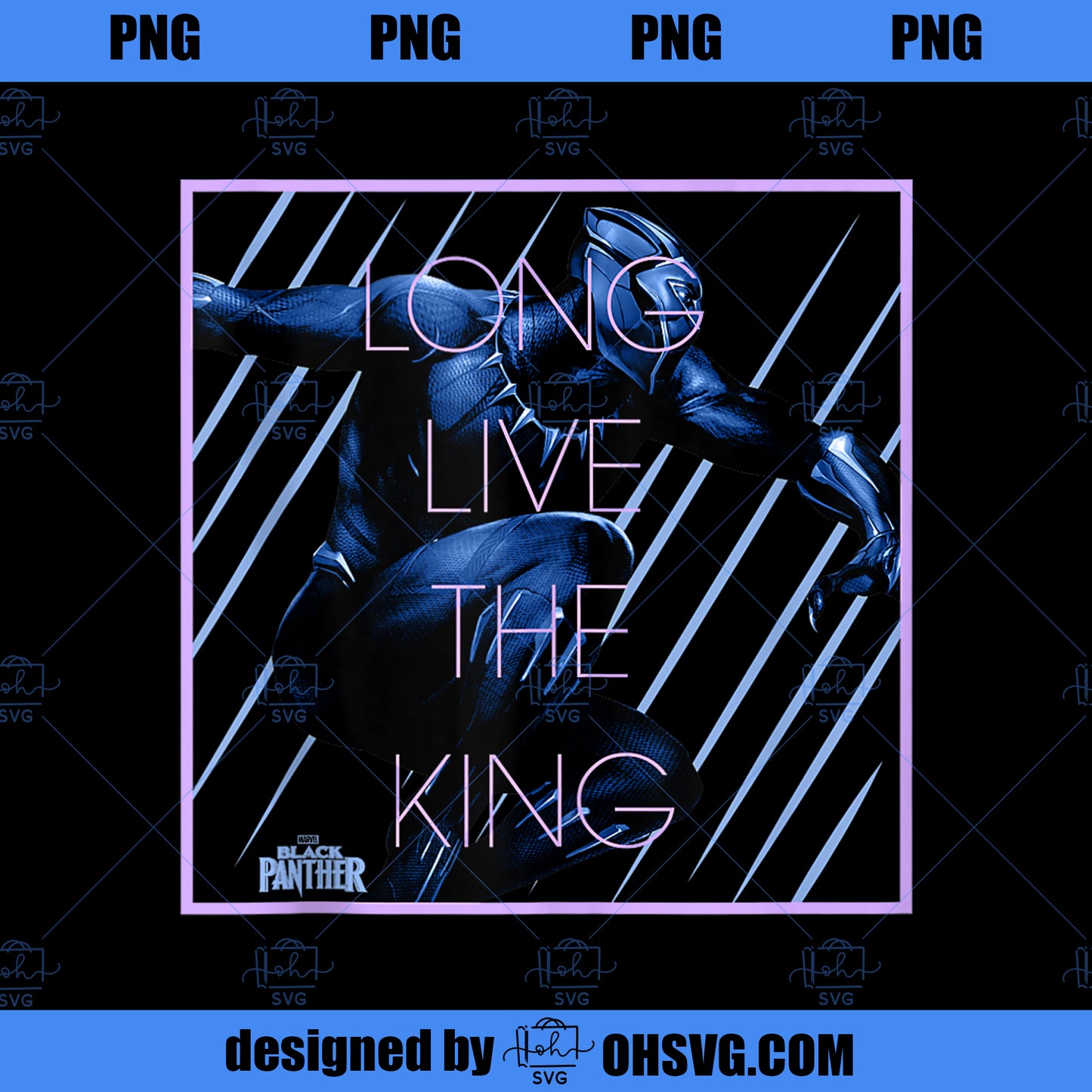 Marvel Black Panther Long Live The King Action Pose Panel PNG, Marvel PNG, Black Panther PNG