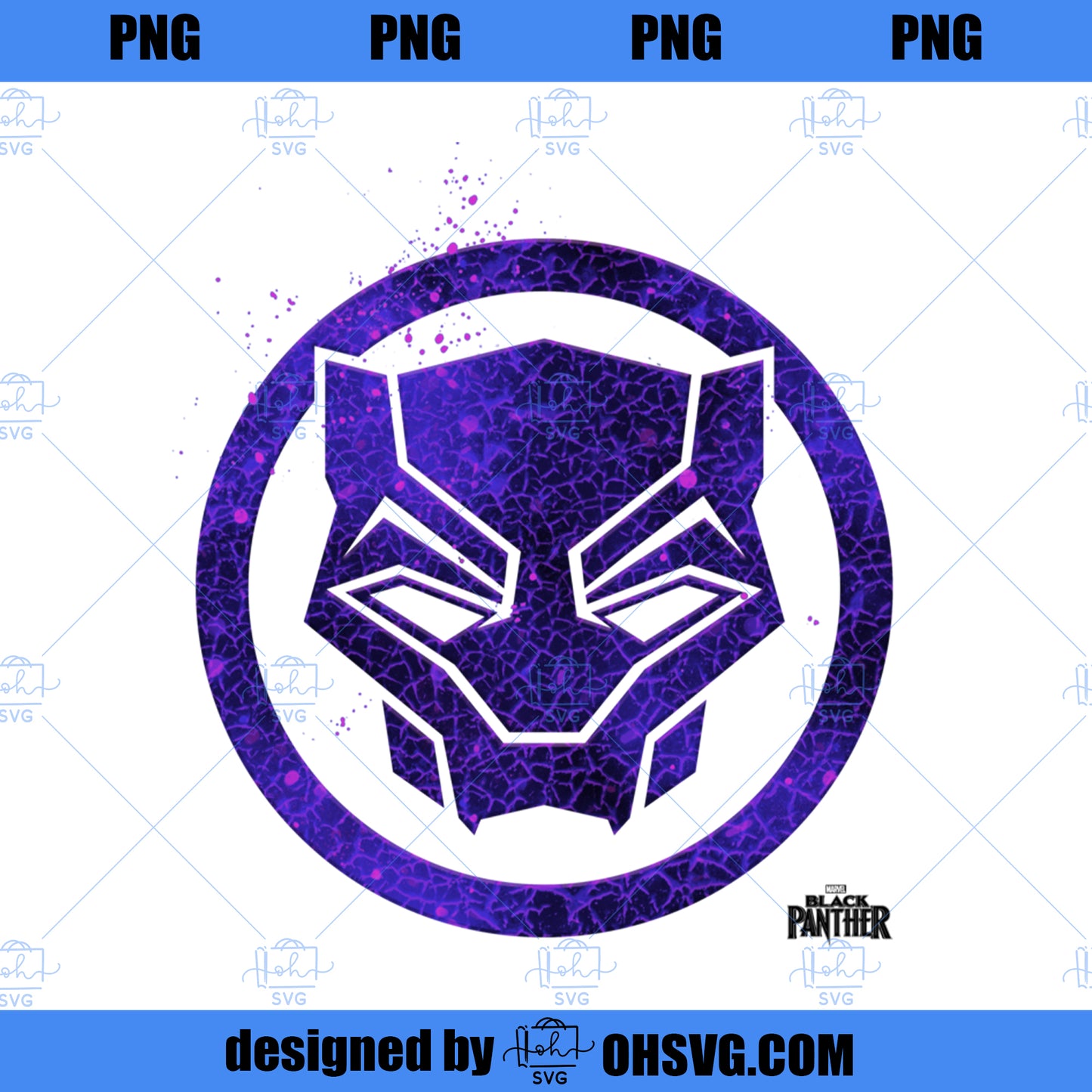 Marvel Black Panther Movie Purple Splatter Icon PNG, Marvel PNG, Black Panther PNG