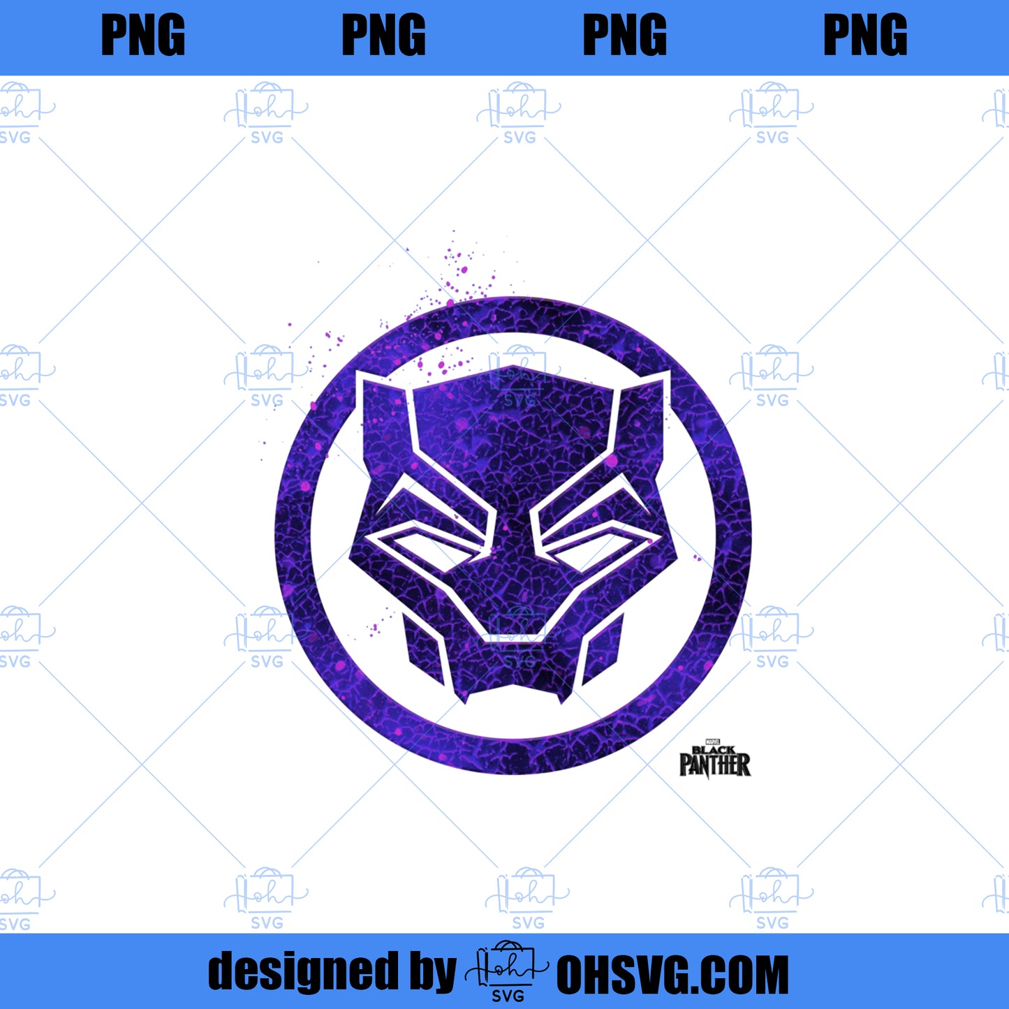 Marvel Black Panther Movie Purple Splatter Icon PNG, Movies PNG, Black Panther PNG