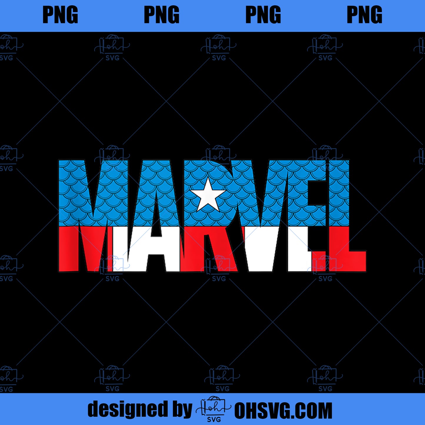 Marvel Brick Logo in Captain America Colors PNG, Marvel PNG, Captain America PNG