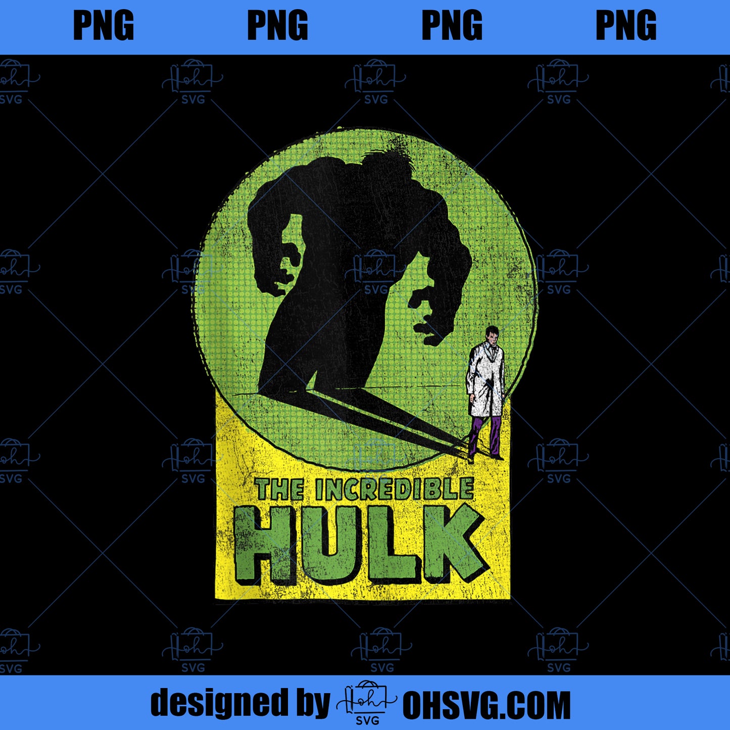 Marvel Bruce Banner The Incredible Hulk Shadow Vintage Logo PNG, Marvel PNG, Hulk PNG
