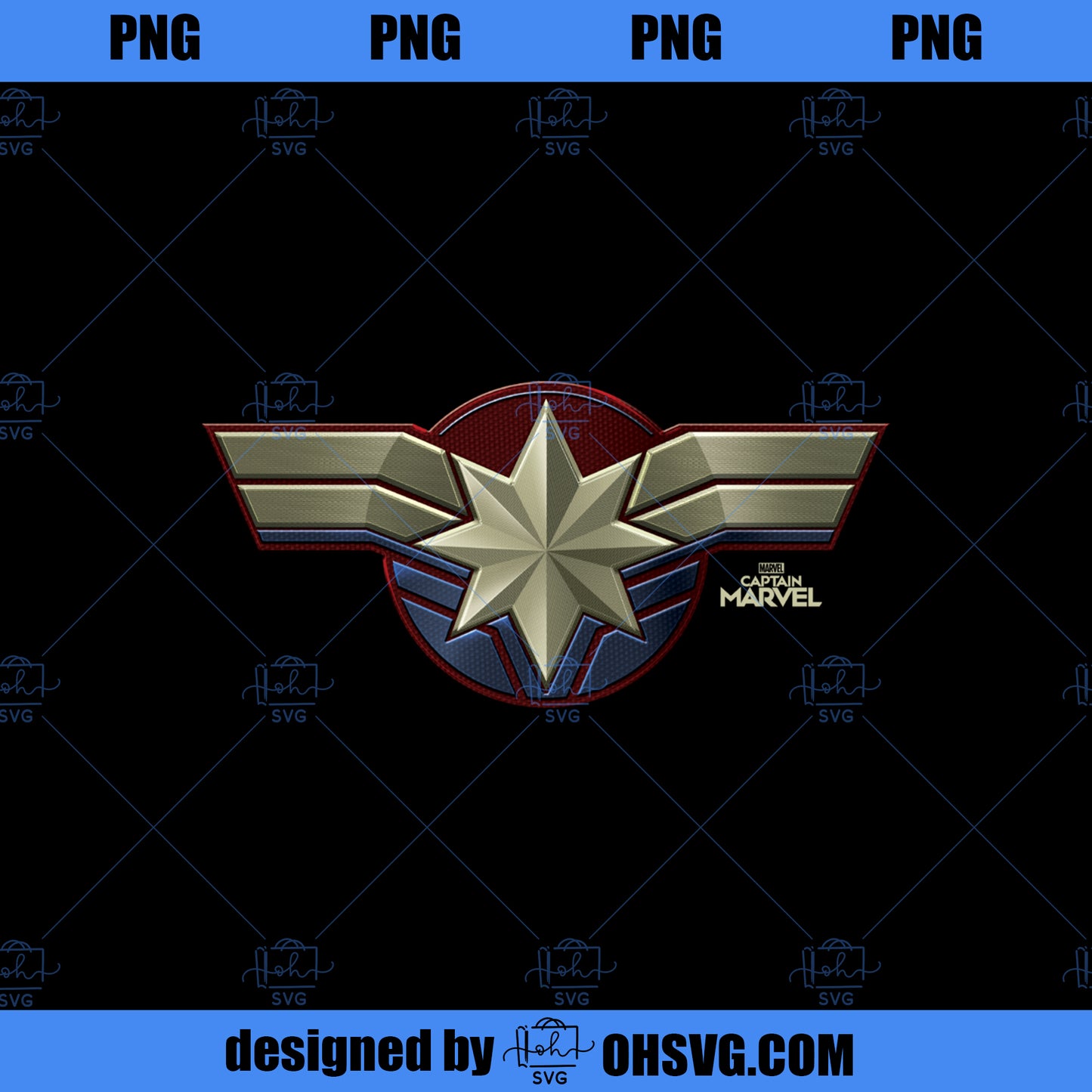 Marvel Captain Marvel Movie Chest Symbol Tee PNG, Movies PNG, Captain Marvel PNG