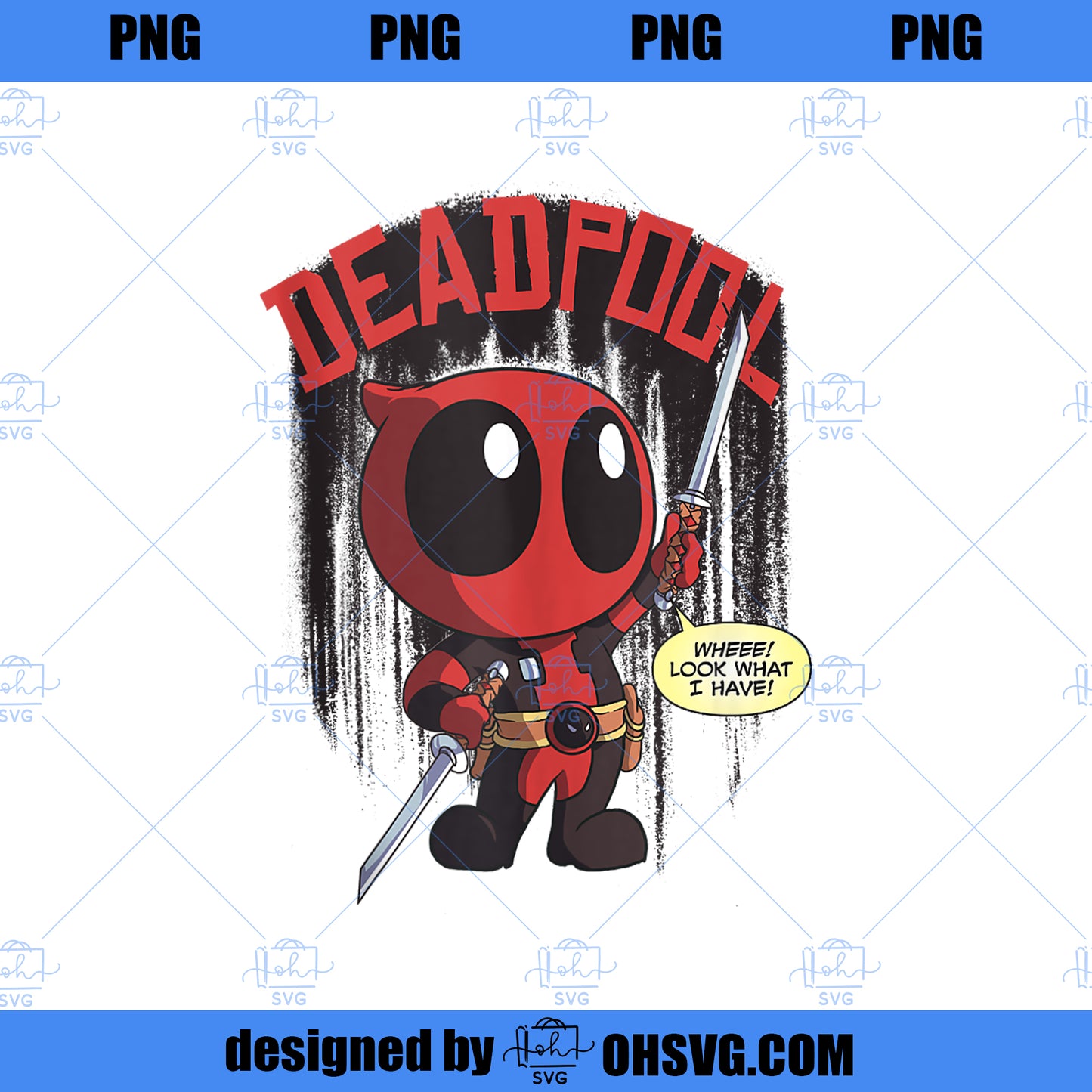 Marvel Deadpool Wheee Look What I Have Portrait PNG, Marvel PNG, Marvel Deadpool PNG