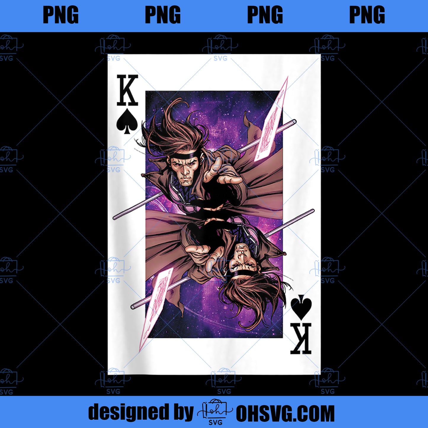 Marvel Gambit Staff Kings Playing Card PNG, Marvel PNG, Marvel Gambit PNG