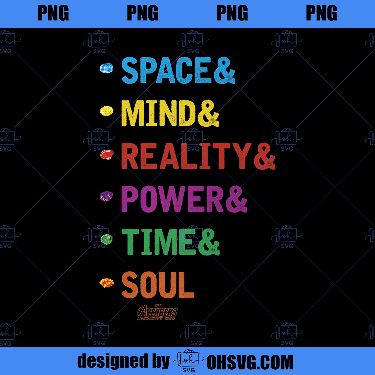 Marvel Infinity War Stones Rainbow Text Premium Premium PNG, Marvel PNG, Marvel Infinity PNG