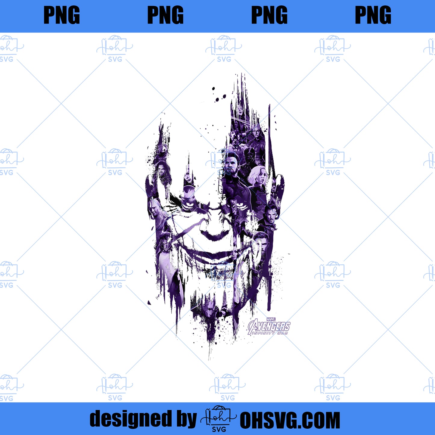 Marvel Thanos Purple Hue Character Head Shot Fill PNG, Marvel PNG, Marvel Thanos PNG