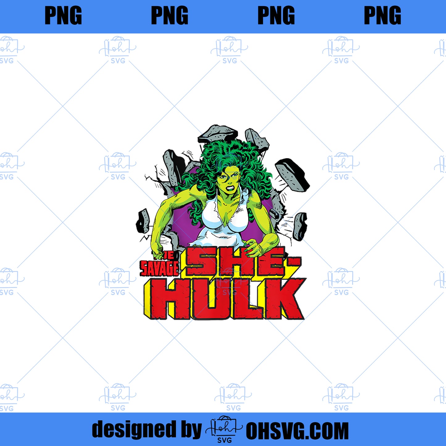 Marvel The Savage SheHulk Retro Comic PNG, Marvel PNG, The Savage SheHulk PNG