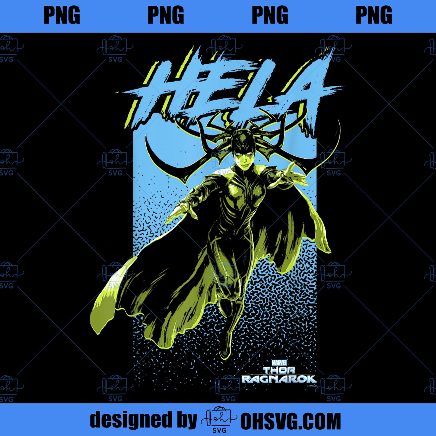 Marvel Thor Ragnarok Hela Retro Color Pop Graphic PNG, Marvel PNG, Marvel Thor PNG
