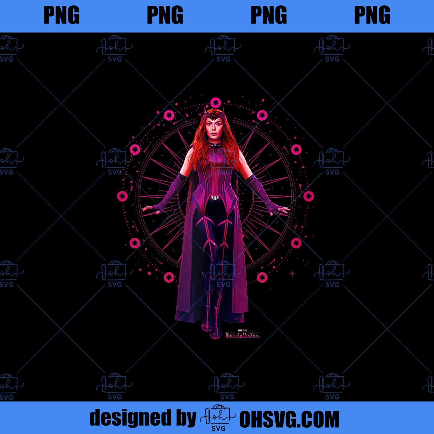 Marvel WandaVision The Scarlet Witch Floating Portrait PNG, Marvel PNG, Marvel WandaVision PNG