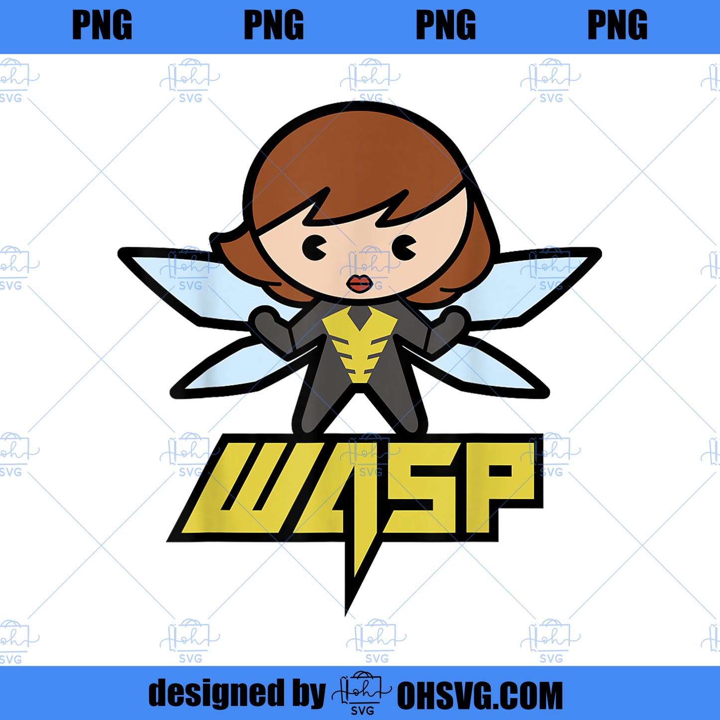 Marvel Wasp Kawaii Cute Wingspan Stinger Graphic PNG, Marvel PNG, Marvel Wasp PNG