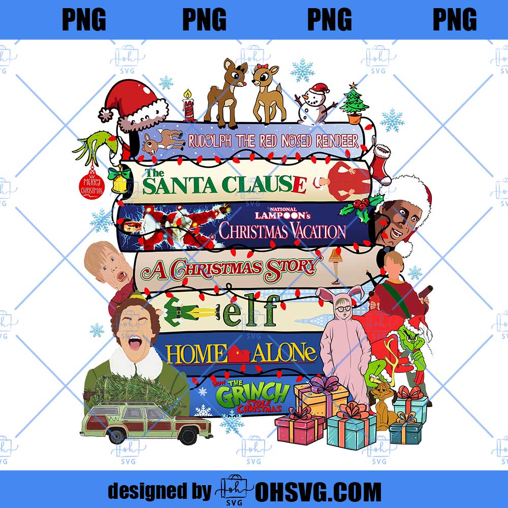 Merry Christmas PNG - Film Collage Tapes VHS 90s Classic Movie Lover Sublimation (Digital Download)