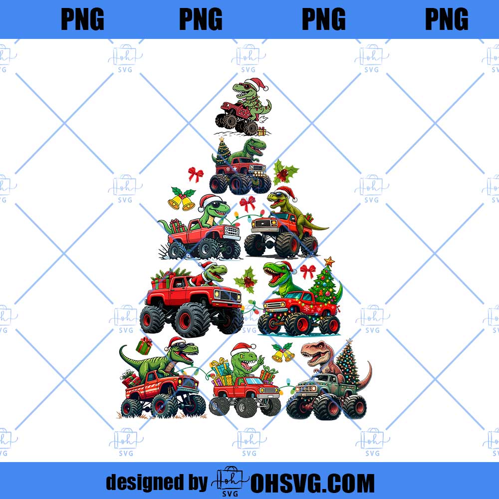 Monster Truck Christmas PNG, Christmas Tree Cars PNG, Boys Xmas Png, Cute Kids Monster Truck Design, Holiday Gift For Boys, Digital File