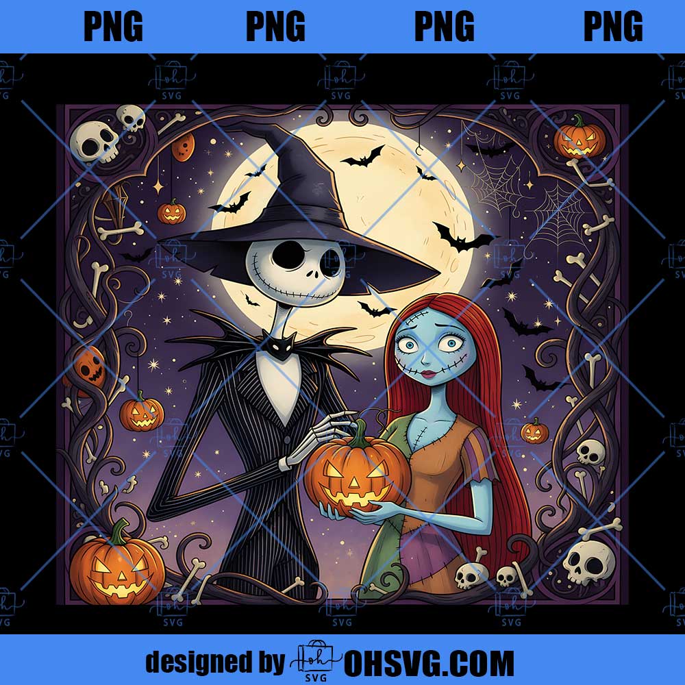 Nightmare Halloween 20oz Skinny Tumbler PNG, Break Through Halloween Wrap Design, Holiday Couple Tumbler Sublimation Digital File