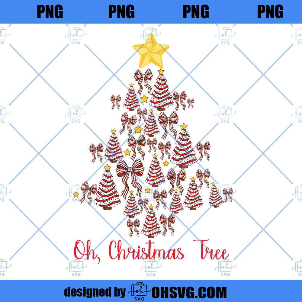 Oh Christmas Tree Png, Coquette Christmas Tree Cake Png, Floral Preppy Christmas Tree Bow Png, Merry & Bright Preppy Christmas Png