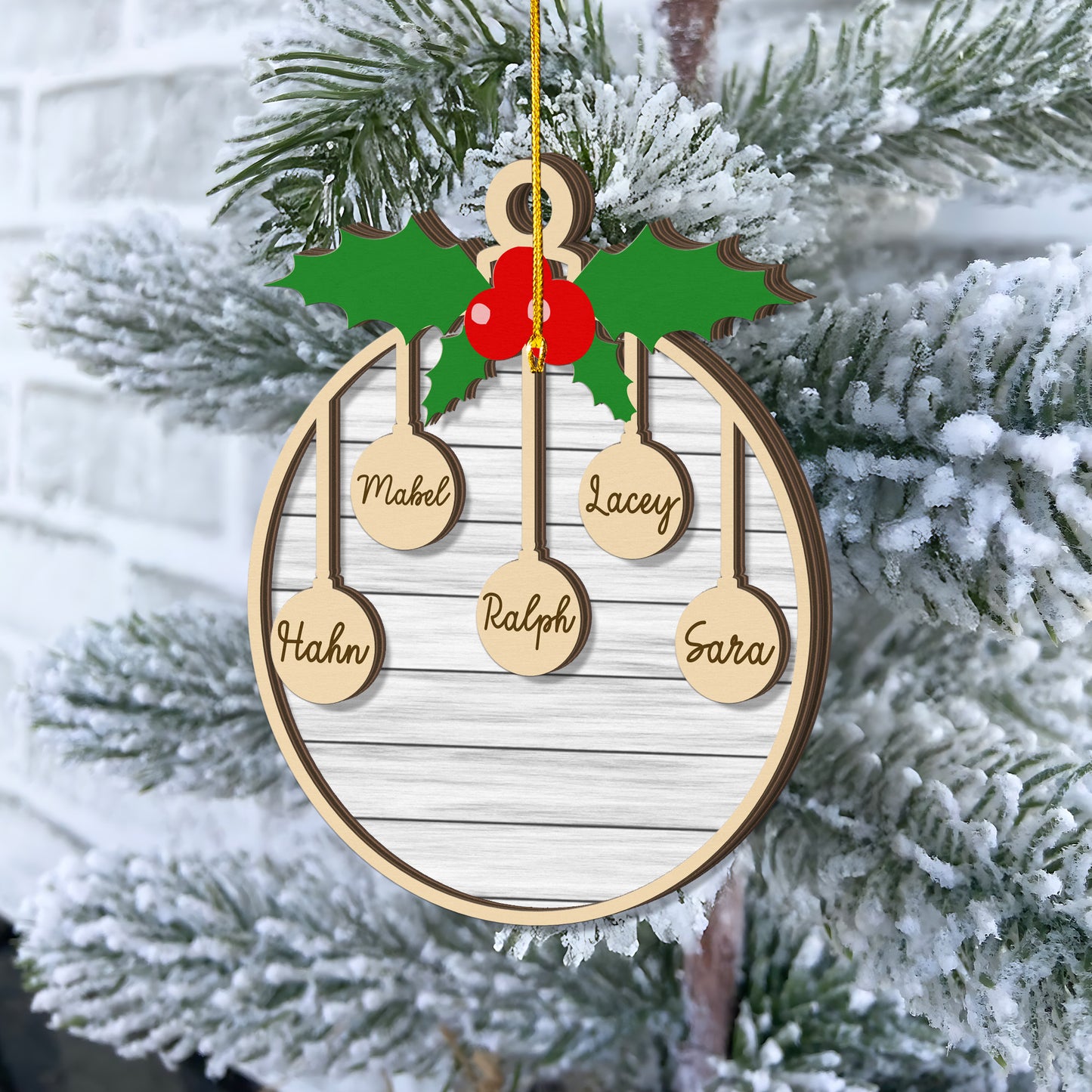 2025 Family Christmas Tree Ornament, Custom Wooden Family Christmas Ornament, Engraved Ornament, Christmas Gift, Personalized Holiday Ornament