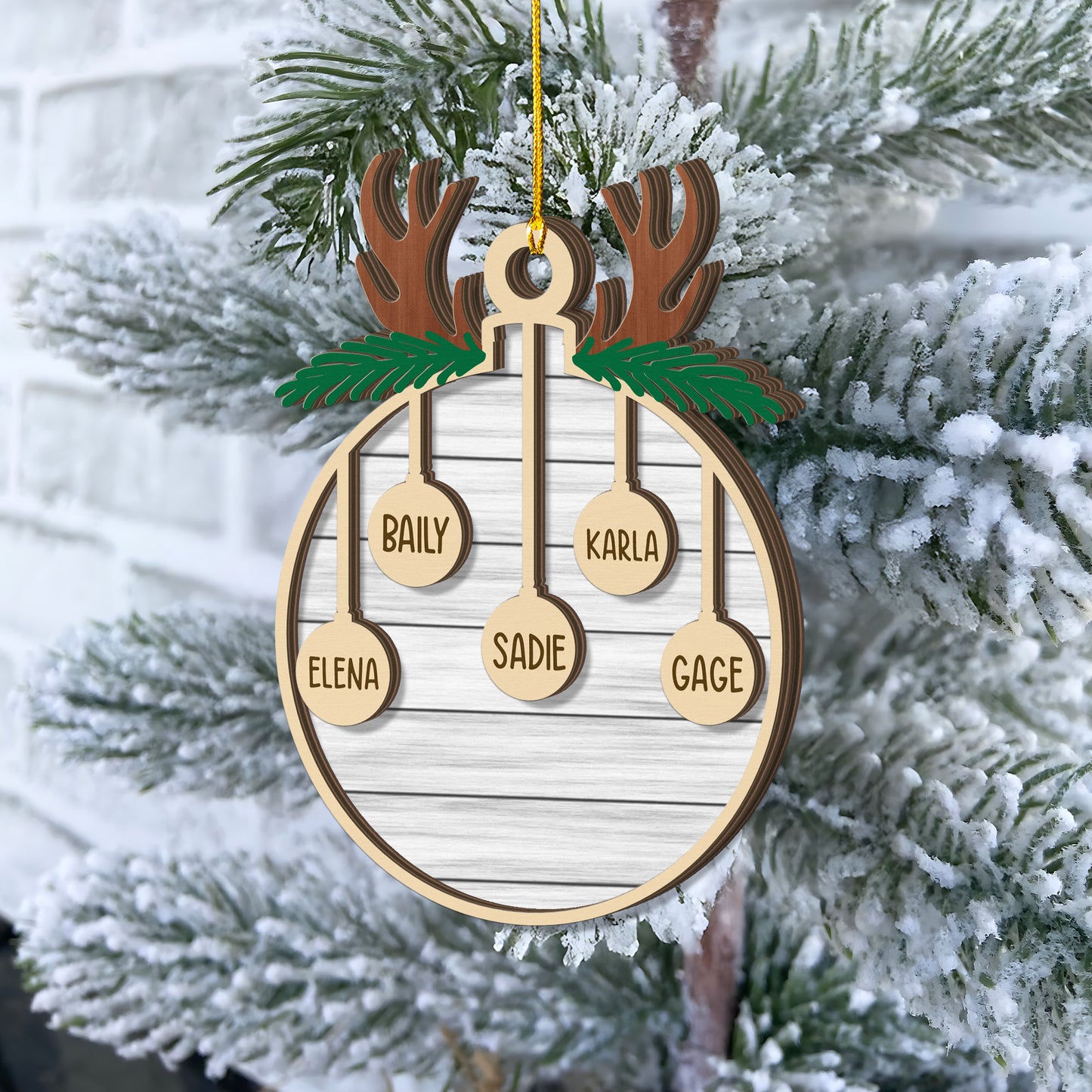 2025 Family Christmas Tree Ornament, Custom Wooden Family Christmas Ornament, Engraved Ornament, Christmas Gift, Personalized Holiday Ornament