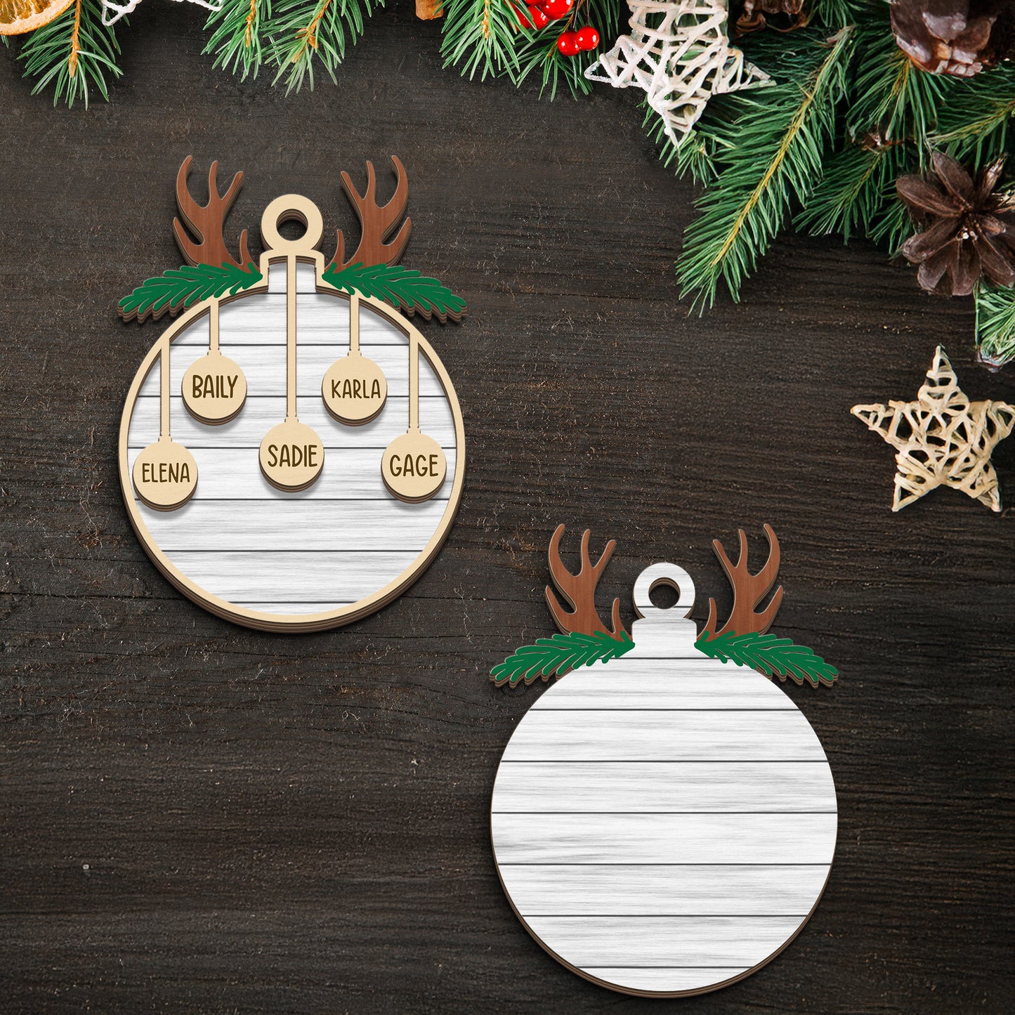 2025 Family Christmas Tree Ornament, Custom Wooden Family Christmas Ornament, Engraved Ornament, Christmas Gift, Personalized Holiday Ornament