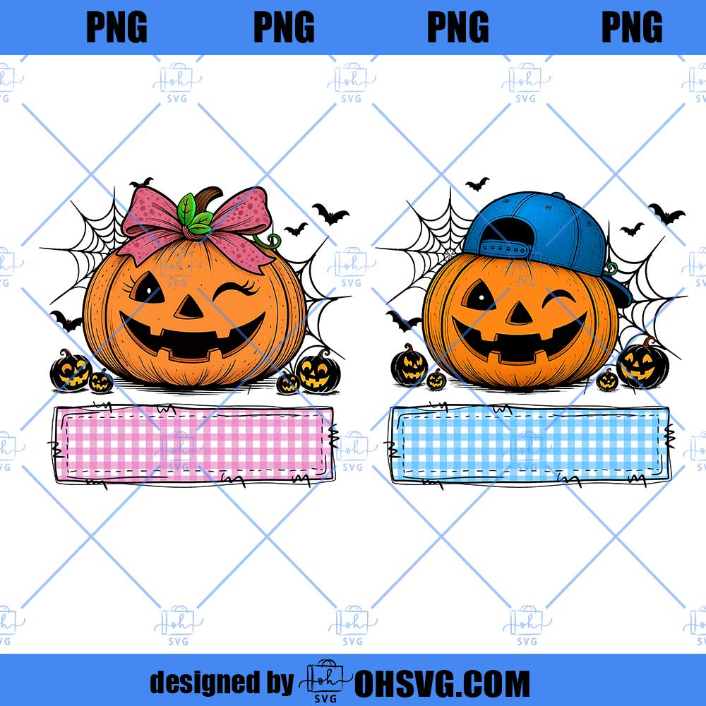 Personalized Halloween Pumpkin Boys Girls Png, Cute Halloween Pumpkin lace png, Halloween Kids png, Custom Halloween Plaid kids png