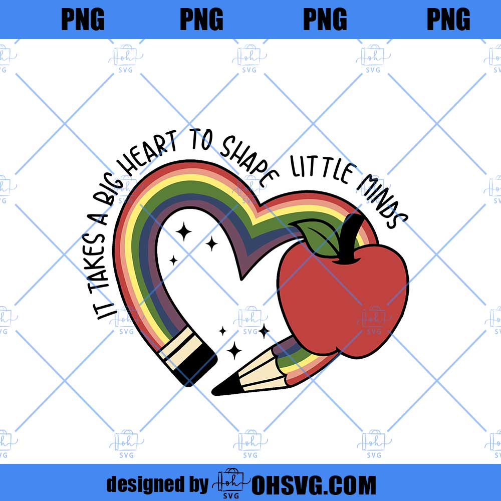 Personalized Teacher Tote Bag - 'It Takes a Big Heart' Design - Teacher Thank You Gift, 8 Colors, Custom Name, Sentimental Appreciation Gift