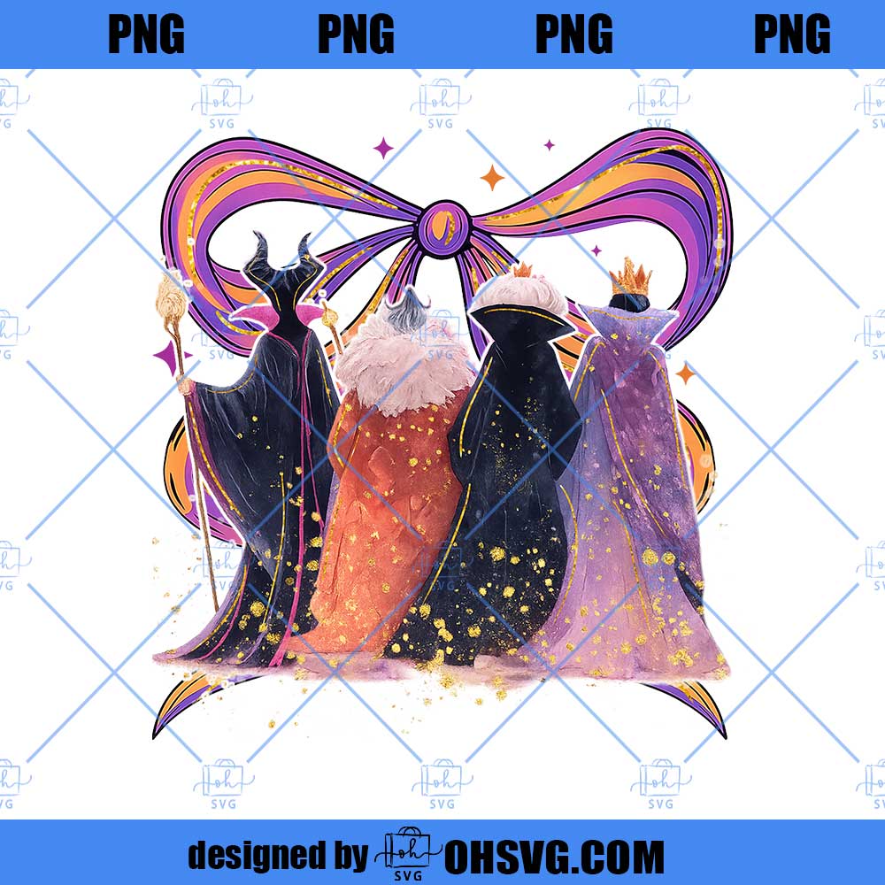 Preppy Villains Coquette Png, Cartoon Witches Bow Png, Witches Sisters Png