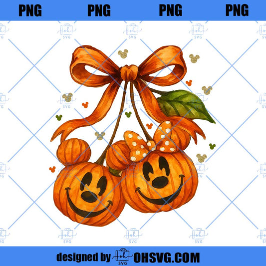 Pumpkin Cherries Png, Pumpkin Mouse And Friends Png, Retro Halloween Png
