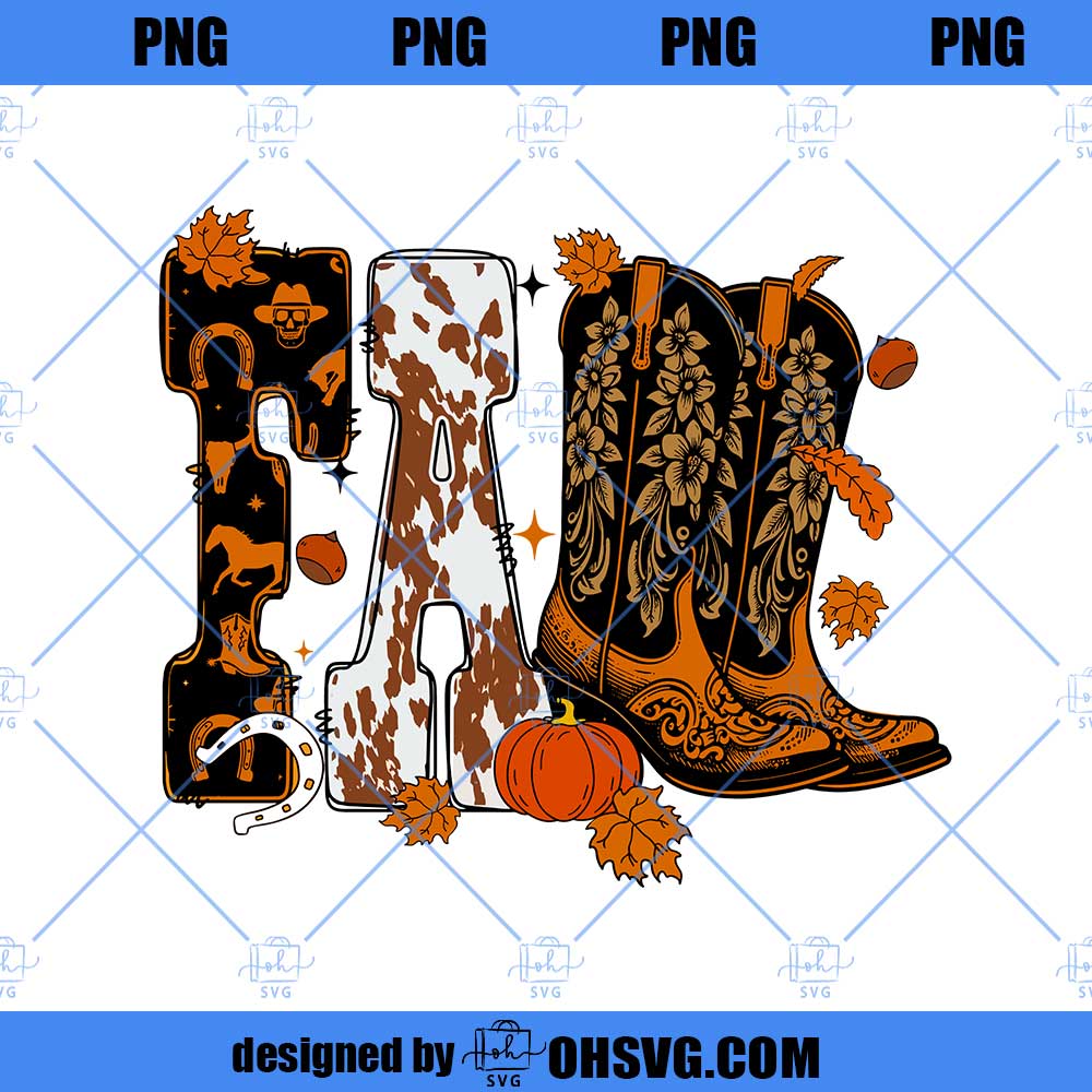 Retro Cowboy Fall Png, Fall Pumpkin Png, Howdy PNG, Fall Png, Autumn Shirt Design, Cowboy Boots Cow, Western Halloween Ghost Sublimation