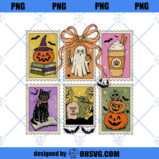 Retro Halloween Teacher PNG