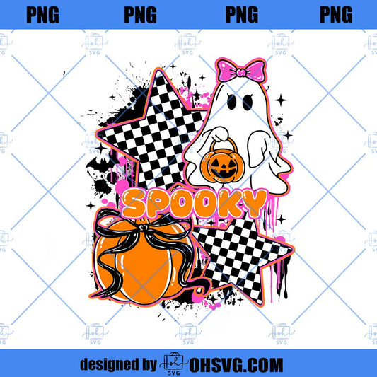 Retro Spooky Ghost PNG, Cute Halloween PNG