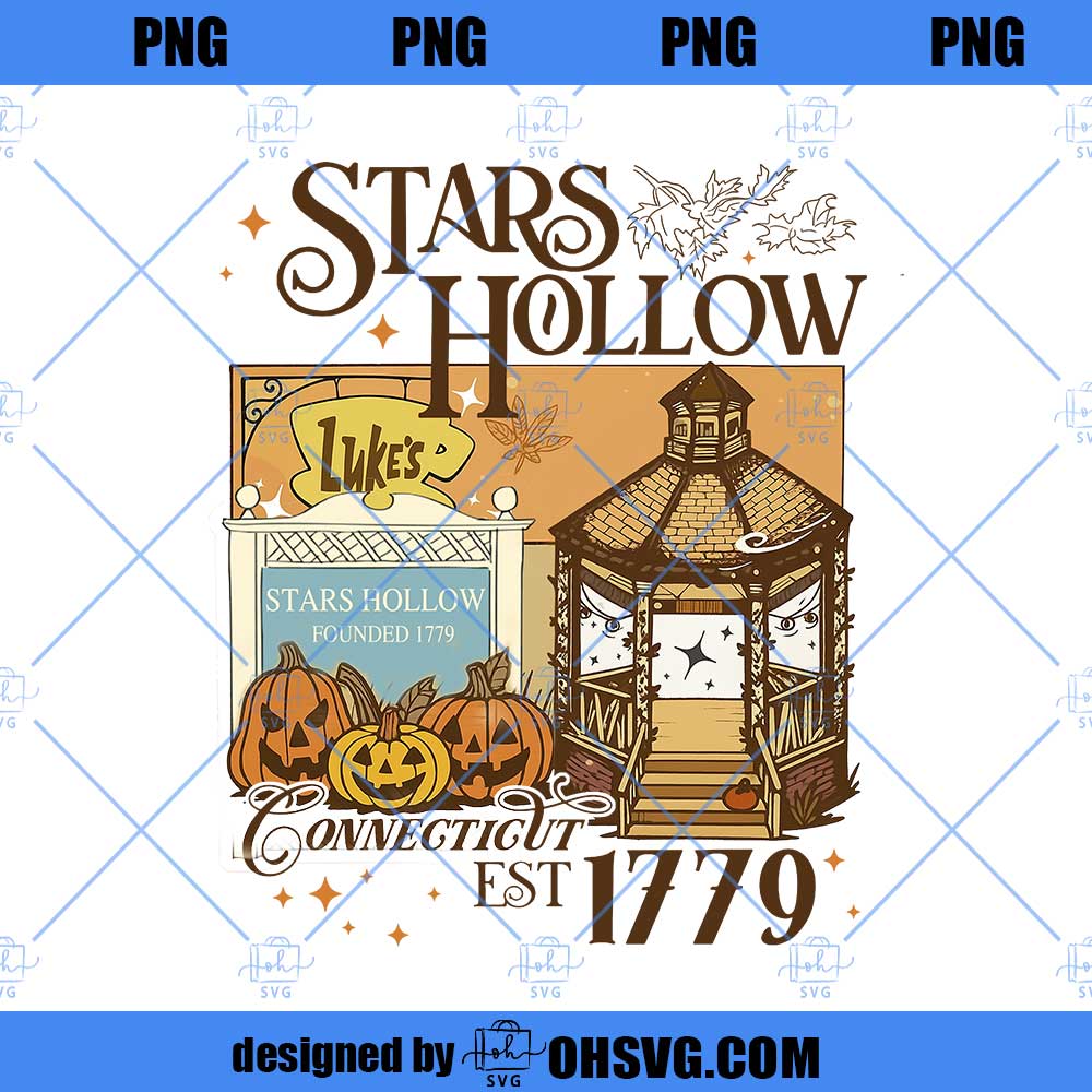 Retro Stars Hollow PNG, Autumn Festival Pumpkin Season PNG, Gilmore Girls Thanksgiving Design, Cozy Vintage Fall Shirt PNG