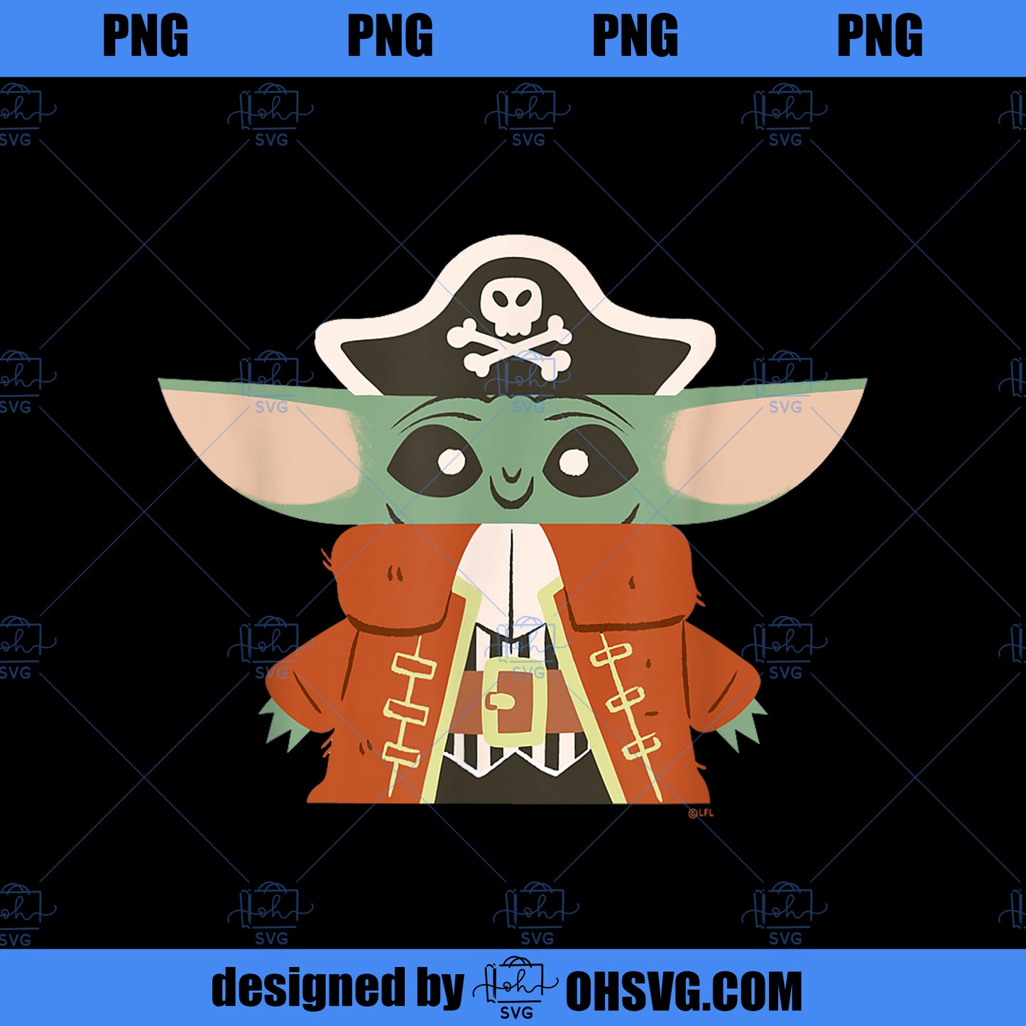 Star Wars Grogu The Mandalorian Halloween Pirate Costume PNG, Disney PNG, Star Wars PNG