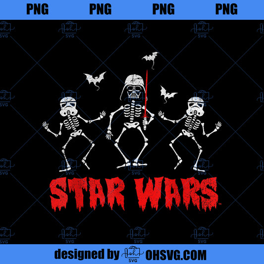 Star Wars Halloween Darth Vader Spooky Skeleton Disney+ PNG, Disney PNG, Star Wars PNG