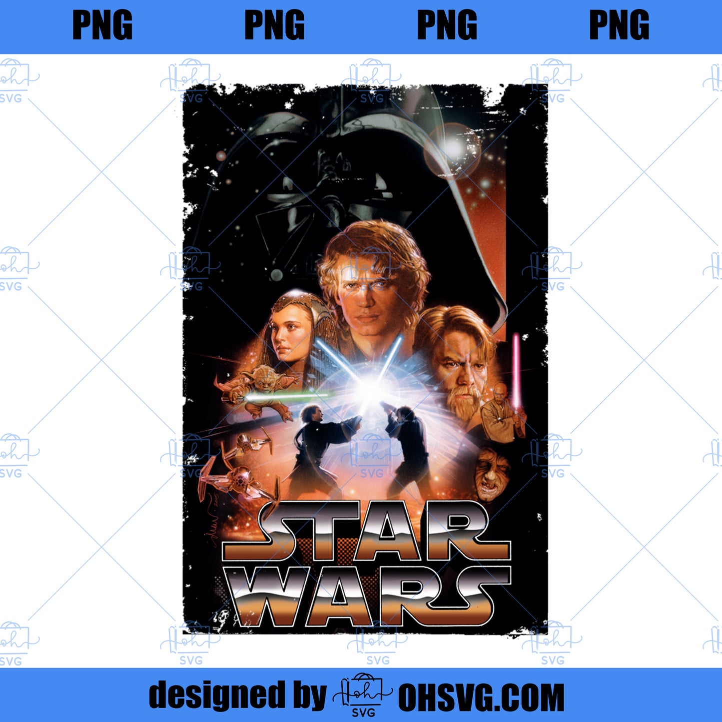 Star Wars Revenge Of The Sith Movie Poster Tee PNG, Movies PNG, Star Wars PNG