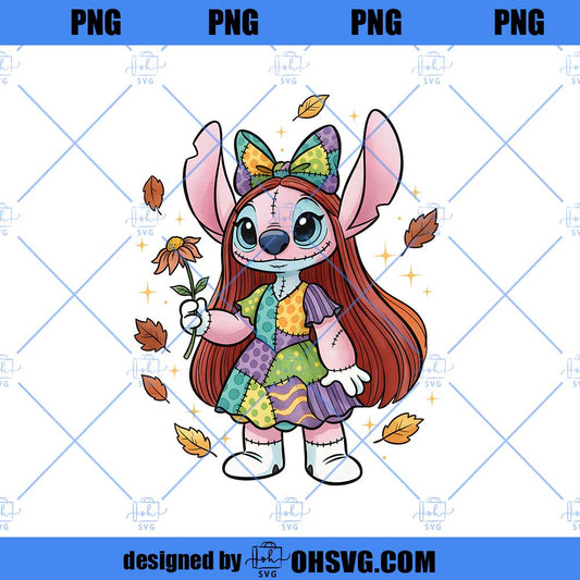 Stitch Inspired Sally Png, Disney Stitch and Angel Halloween PNG