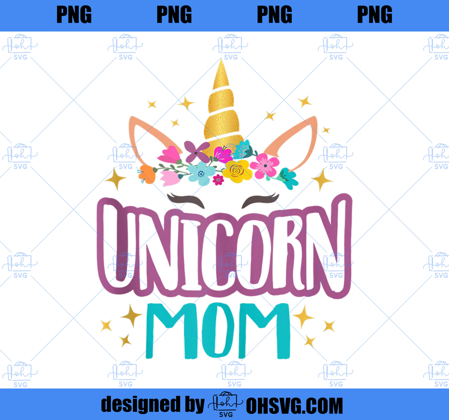 Unicorn Mom Girls Unicorns Birthday Party Squad Matching PNG, Magic Unicorn PNG, Unicorn PNG