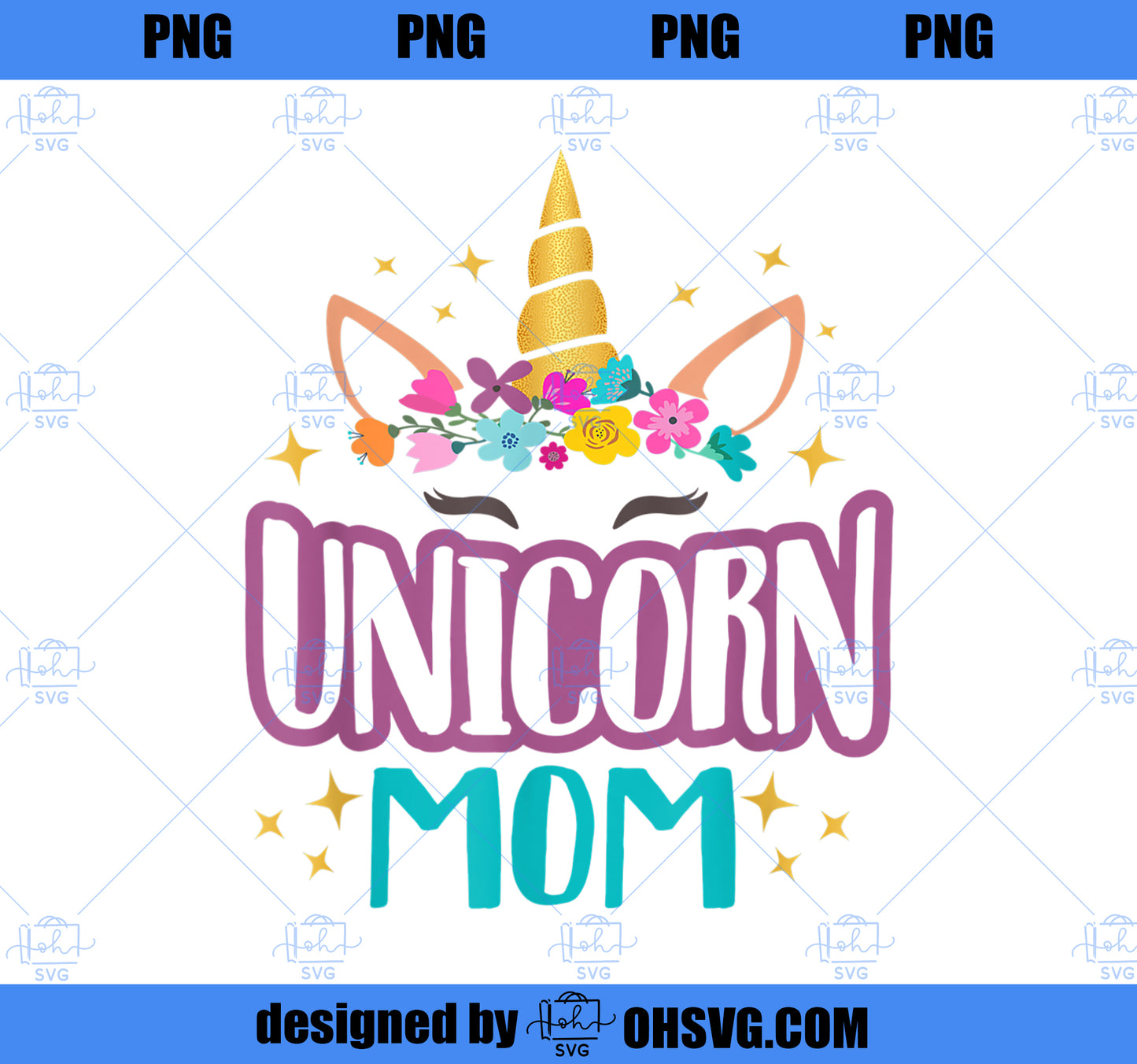 Unicorn Mom Unicorns Birthday Party Squad Matching Mamacorn PNG, Magic Unicorn PNG, Unicorn PNG