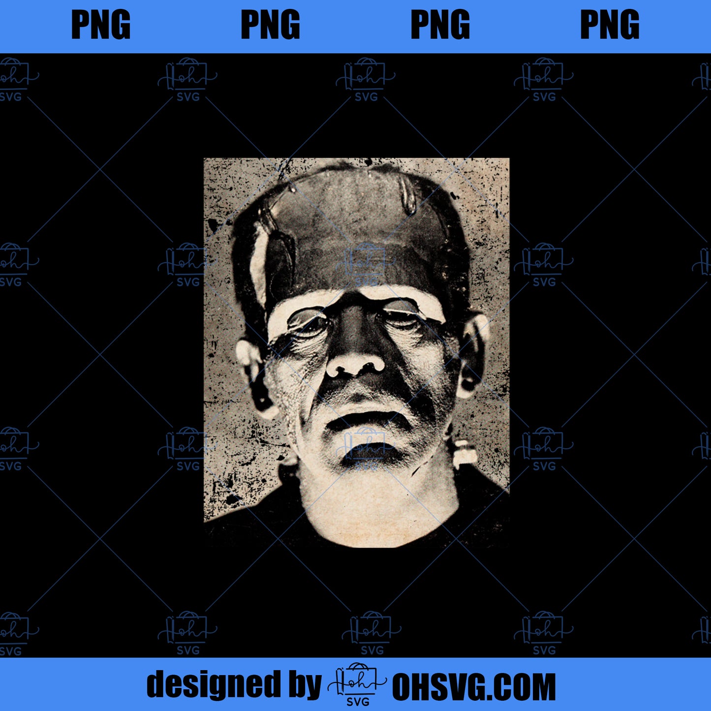 Vintage Horror Movie Monster Halloween Frankenstein Monster PNG, Movies PNG, Frankenstein PNG