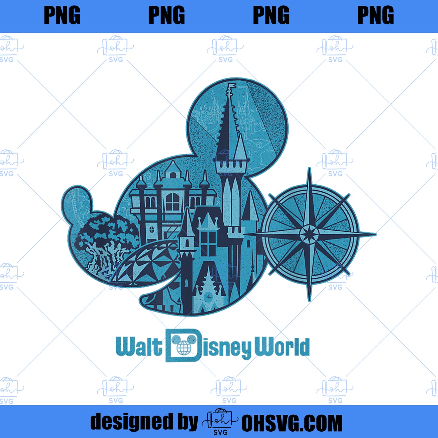Walt Disney World 50th Anniversary Mickey Head PNG, Disney PNG, Mickey Head PNG