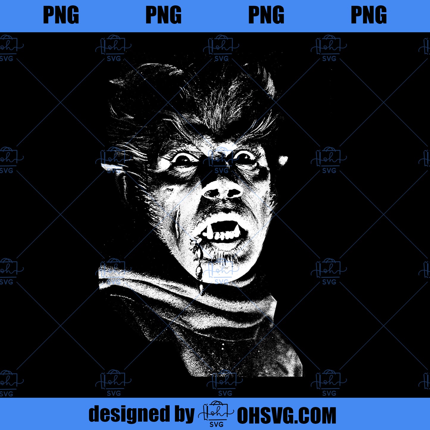 Werewolf lychatrope Vintage Monster Horror Movie Fan PNG, Movies PNG, Horror Movie PNG