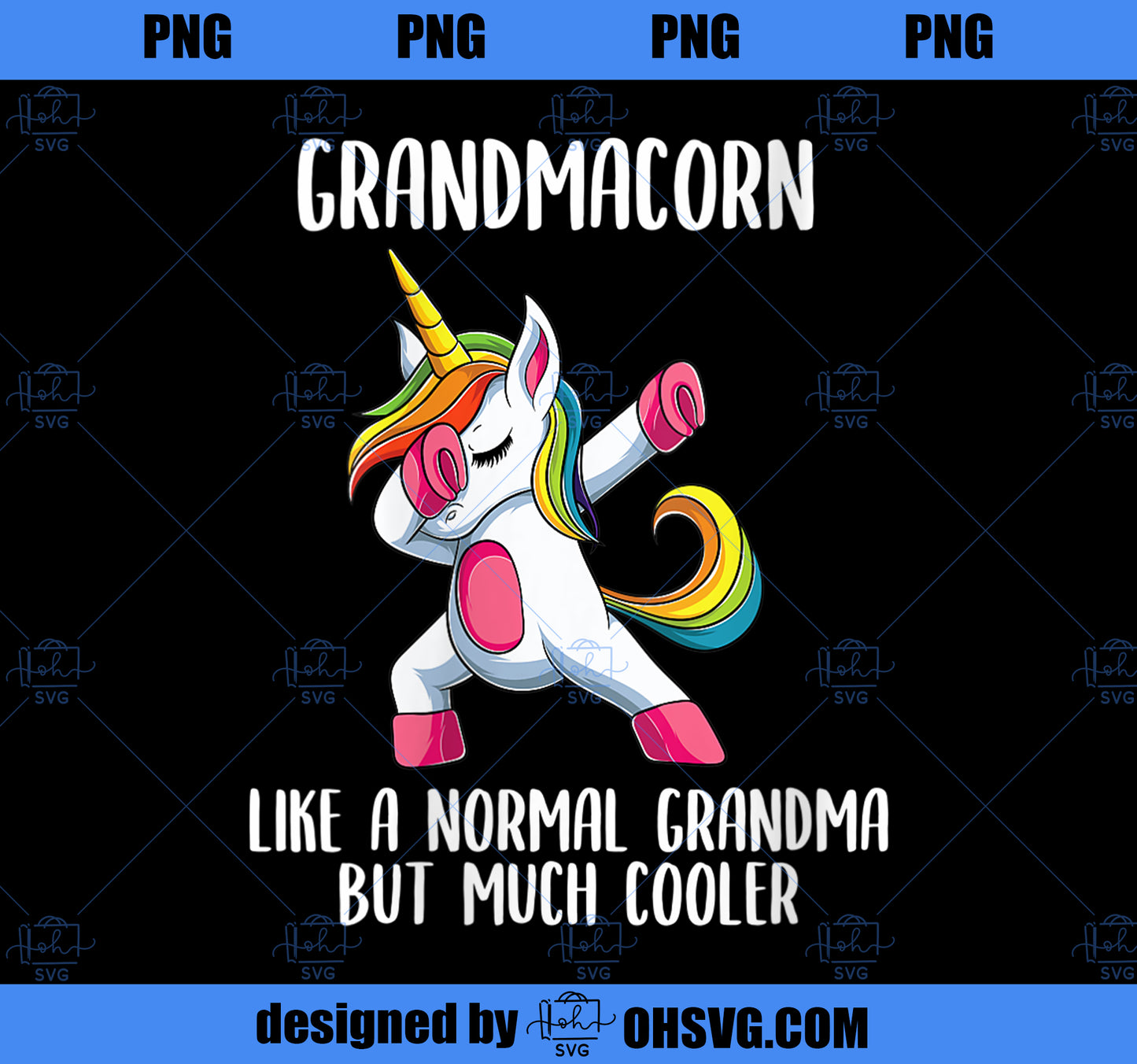 Womens Unicorn Grandma Girl Birthday Party Apparel GrandmaCorn Cute PNG, Magic Unicorn PNG, Unicorn PNG