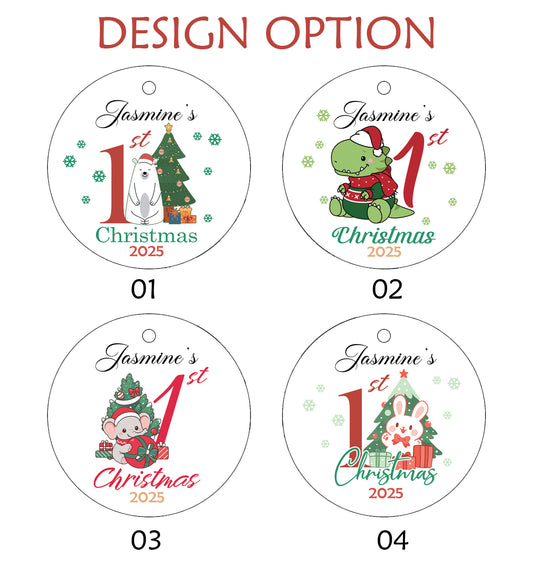 Baby's First Christmas Ornament, Baby 1st Christmas Decoration, Christmas Baubles, Custom Newborn Gifts, Xmas Gifts for Kids, Baby Keepsake