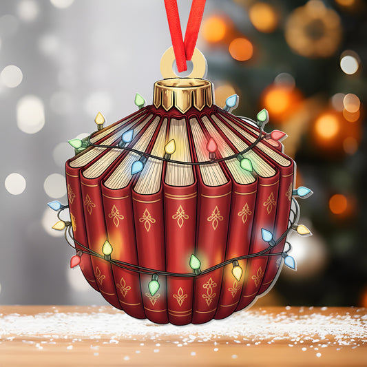 Christmas Ornament Book, Retro Christmas Reading Ornament, Librarian Christmas Ornament, Tis The Season Xmas Teacher