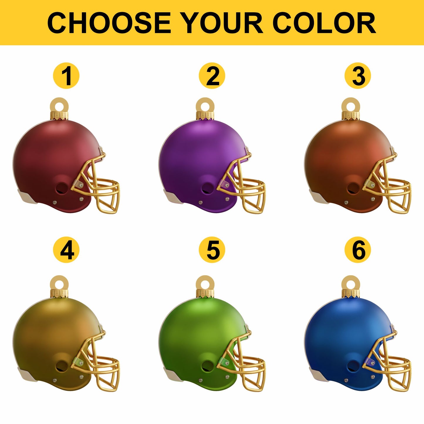 Personalize official football team helmet logo ornament, custom football team helmet logo ornament