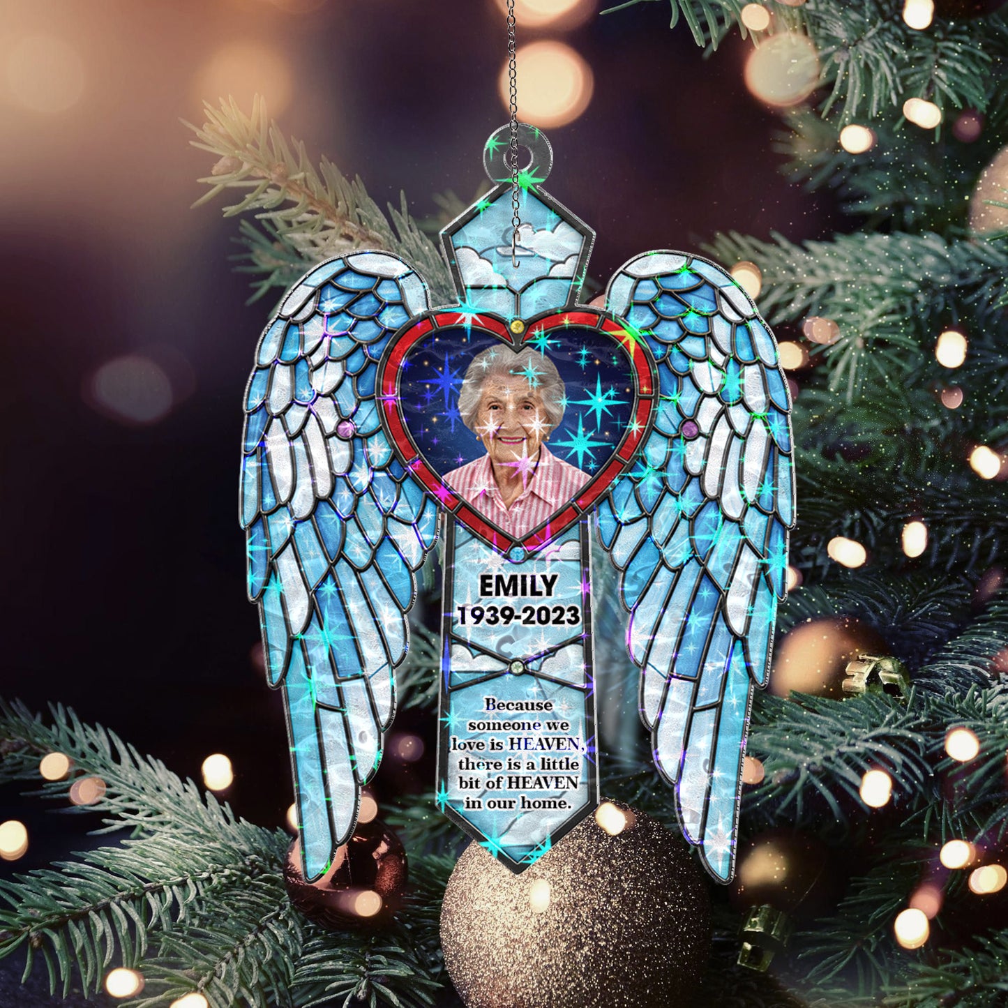 Personalized Photo Memorial Ornament-Custom Photo Ornament-Loss Of Loved Mom-Dad Remembrance Gifts-Sympathy Gift-Memorial Gift-Keepsake Gift