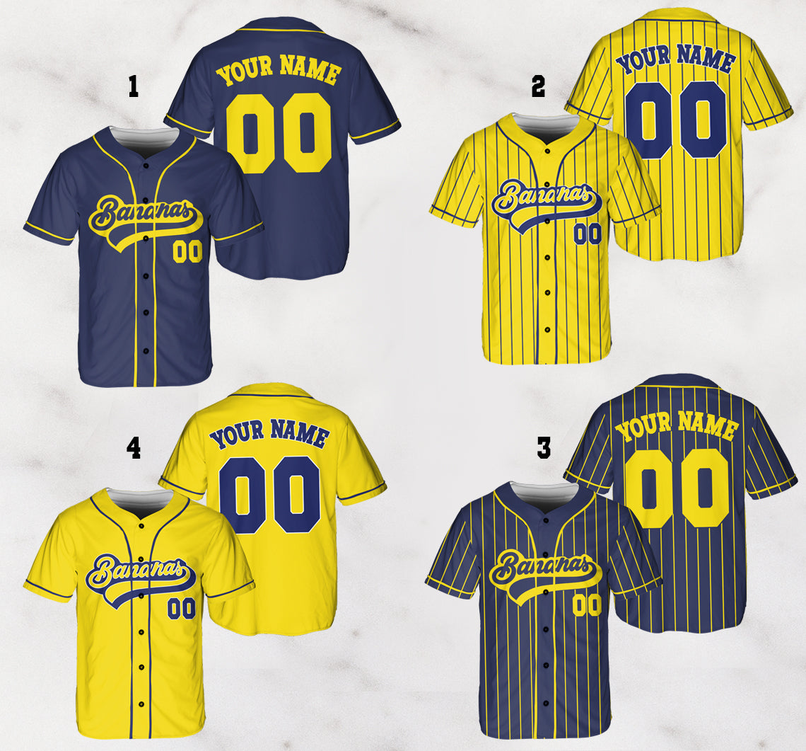 Custom Savannah Bananas Baseball Jersey: Retro Game Day Shirt - Personalized Youth/Adult